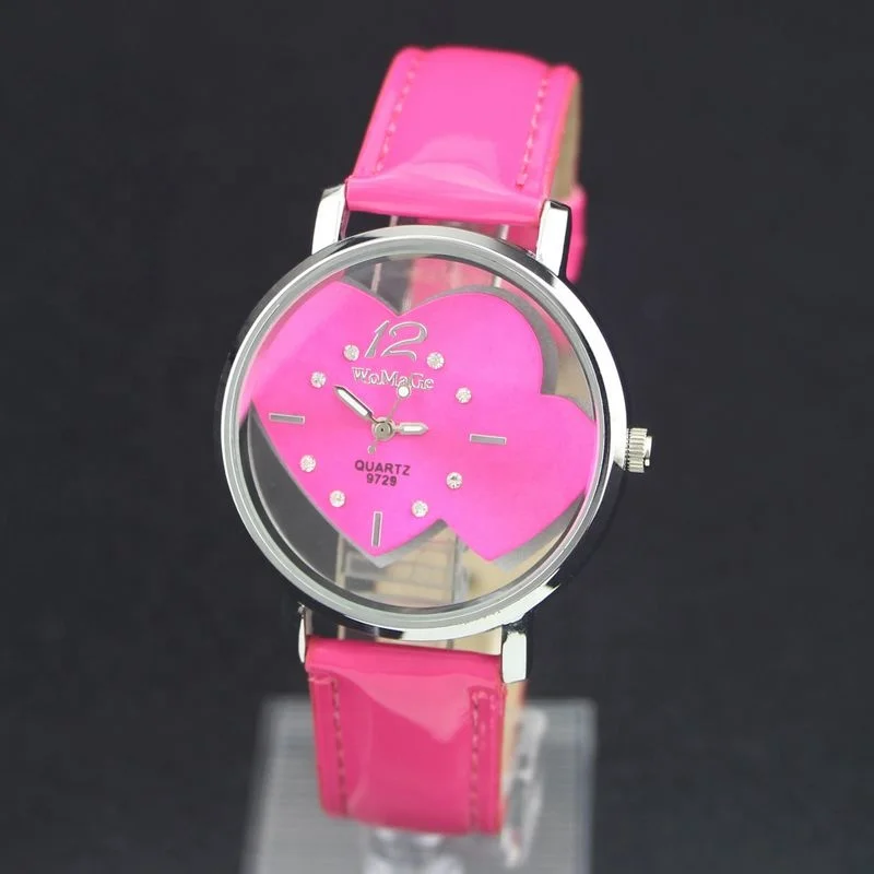 

Hollow Heart China Fashion Quartz Watch Leather Smart Clock Women Casual Watches Beautiful Ladies Watch, 4 colors