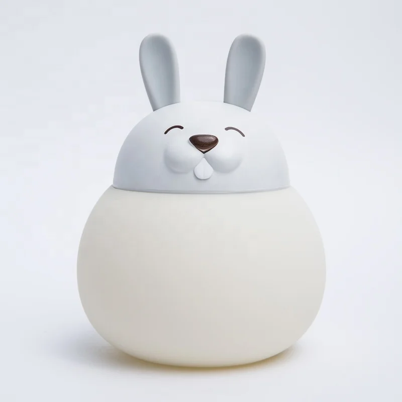 Mini night light cute rabbit Deer customized Pat Light Lamp Soft Silicone Nightlight for Kids Toy Gifts Room Decor