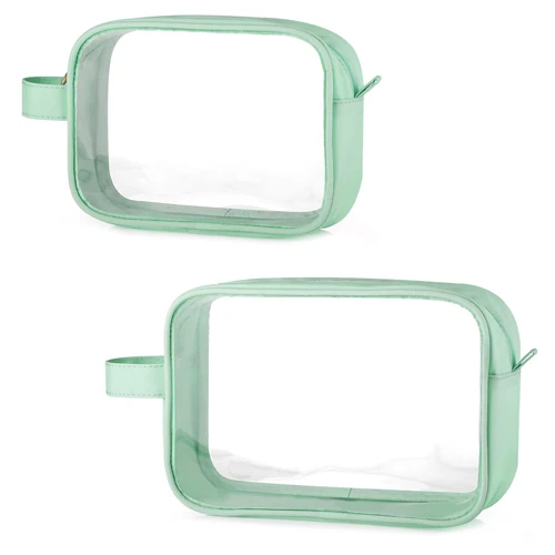 

2 pcs Women Clear Makeup Organizer Pouches Travel Toiletry Bags Clear Cosmetic Bag