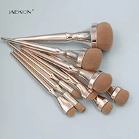 

2019 New 9 pcs Gold Air Handle Synthetic Hair Kabuki Foundation Make Up Brush Kit Toothbrush Oval Liquid Makeup Buffer Brush Set