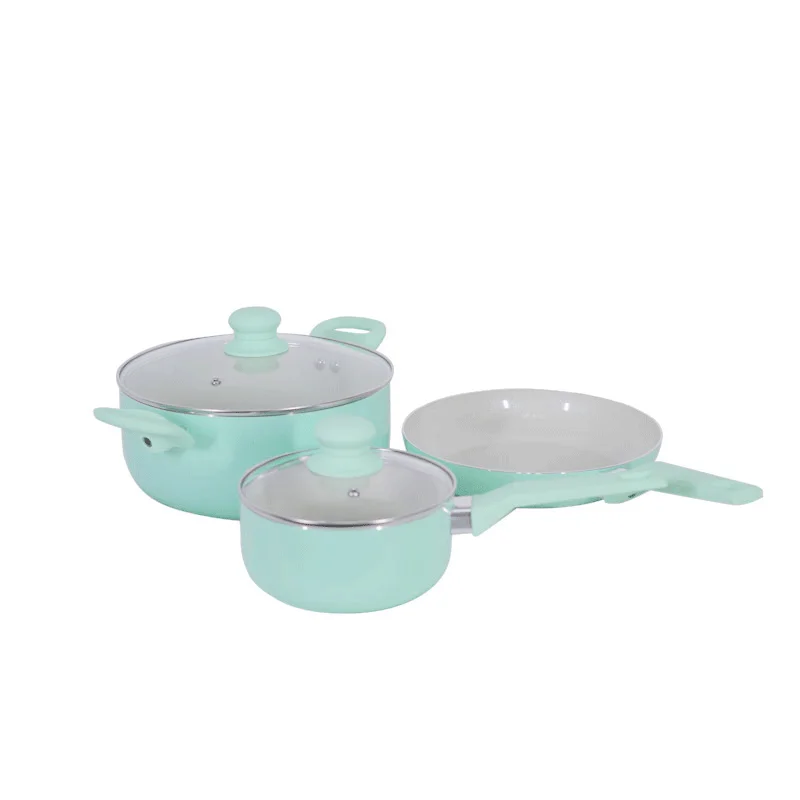 Eco-Friendly Customized Promotional Kitchen Cookware Pot and Pan Set Aluminium Cooking Pot Set