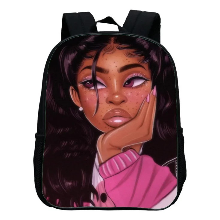 

Africa Girl School Bag Black Girl New Design Printing Backpack for Kids