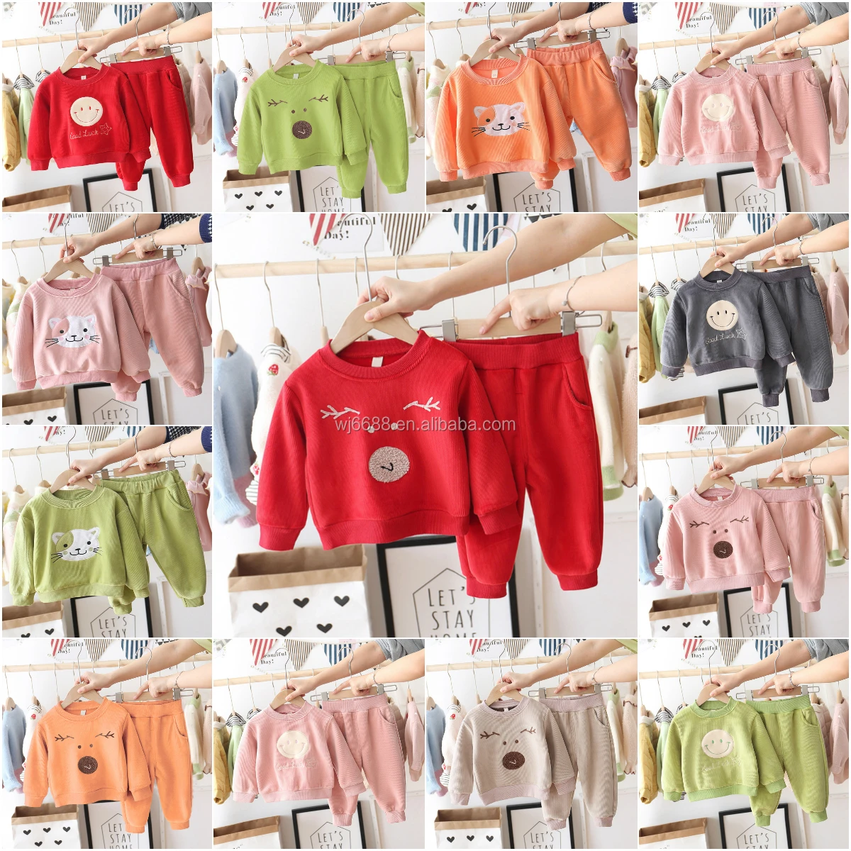 

China made baby clothes sets autumn winter hooded jacket kids boy children suit