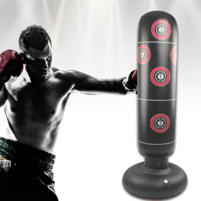 

CHRT Fitness Decompression Tumbler Inflatable Boxing Punching Bag For Adult, Black