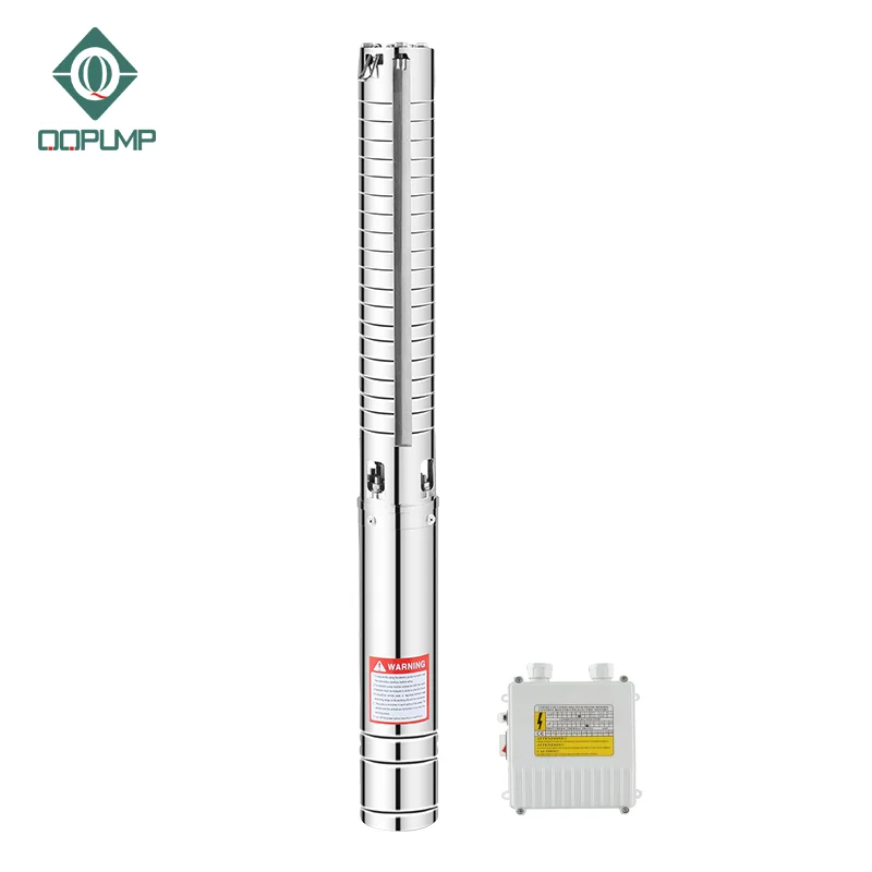 

QQPump 4SP3/45 4HP 304 Stainless Deep Well Submersible Water Pump Irrigation Agriculture Corn Field Rice Vegetables