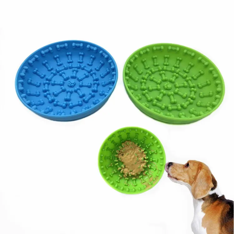 

2020 New Amazon Best Seller Silicone Strong Sucker Slow Feeder Dog Bowls, Pantone colors its available