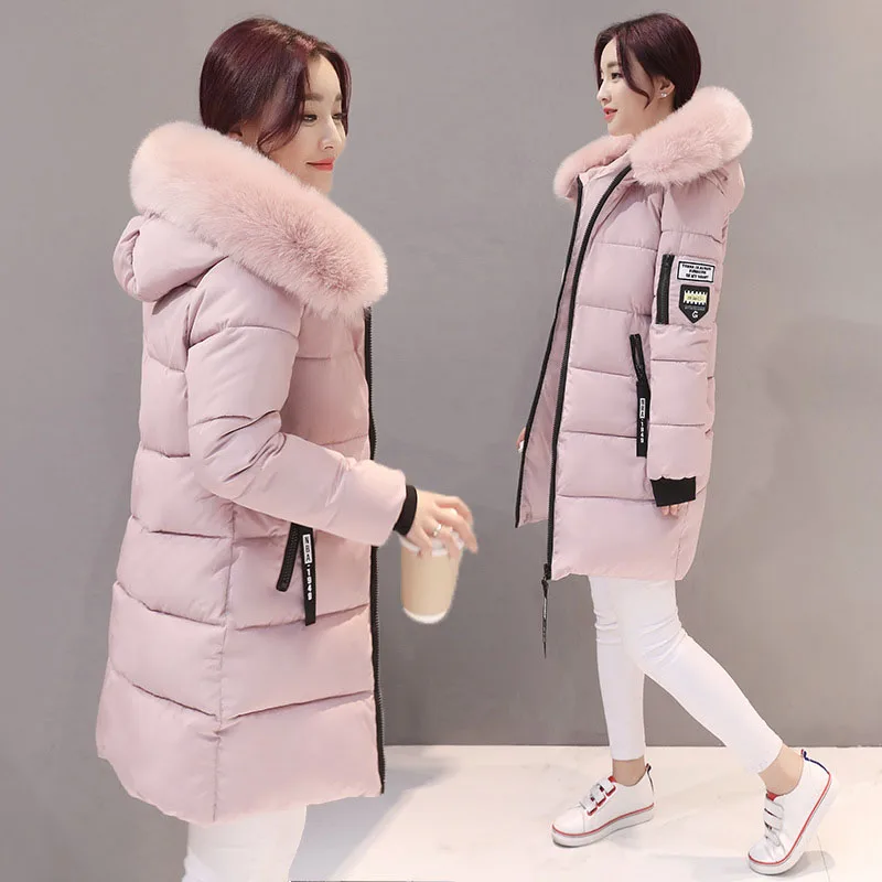 

warm hooded cotton-padded clothes women slim long down winter jackets women coats, 7 colors