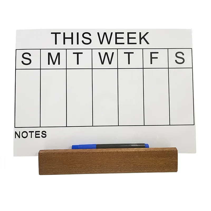 

Desk Acrylic Dry Erase Month Calendar on Wood stand Colors Calendar Reusable Acrylic Calendar