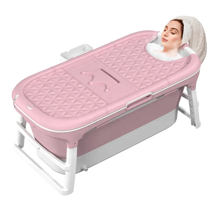 

Europe Free Shipping 128CM Swimming Pool Adult Bath Bucket Portable Large Size Folding Bath Bucket, Blue,pink