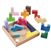 Montessori 3D Tangram Jigsaw Brain Teasers Toy Educational wooden Intelligent building blocks Game for Baby Kids