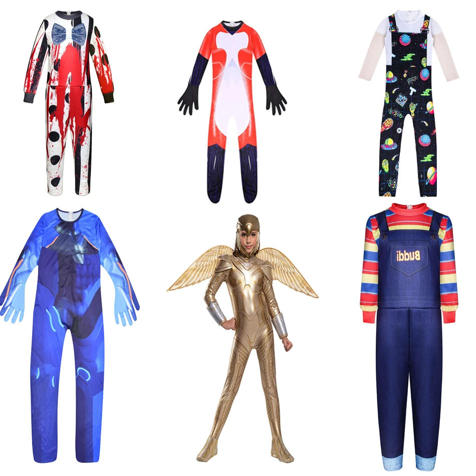

2020 New Children's Halloween Costume Fortress Night Party with mask costume cosplay Suit Joker, Lady-bug Fox Guardian Suits, As picture