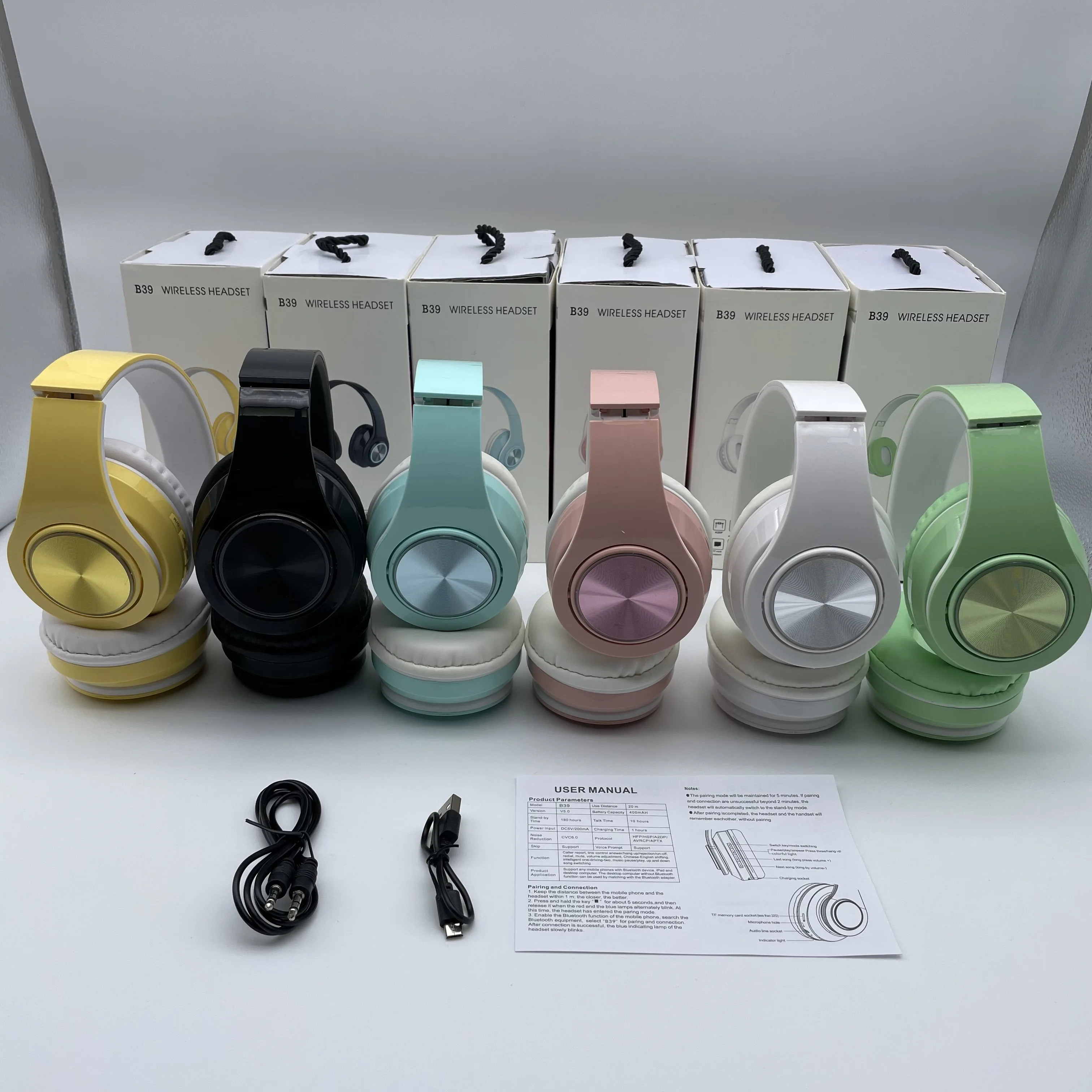 

B39 OEM headband style best earphone earbuds audifonos V5.0 wireless handsfree headset headphones