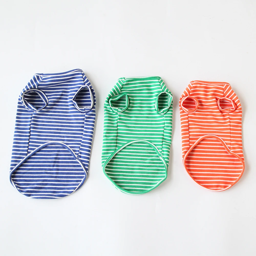 

Cute 3 Color Striped Summer Dog Clothes Soft Material Pet Clothes Comfortable Pet T-shirt, Picture shows