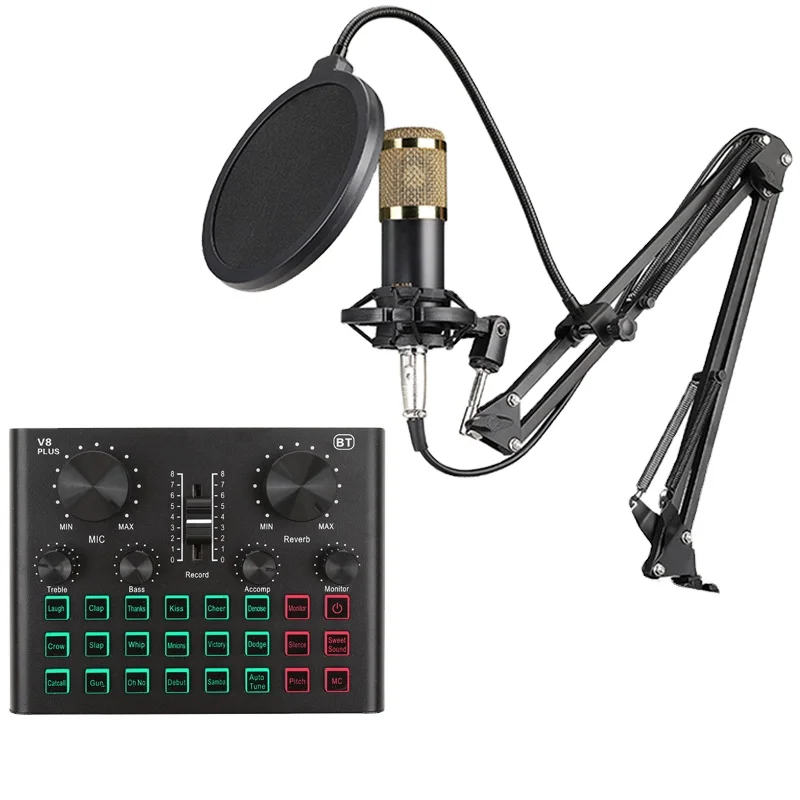 

V8 V9 M9 Sound Card & BM800 Microphone Live Rroadcast Set with Professional Sound Chipset for Tiktok Youtube Studio/home Record