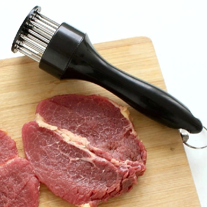 

C356 Profession Meat Tenderizer Needle Steak Pork Chops Loose Meat Hammer BBQ Grills Stainless Steel Meat Tenderizer, White,black