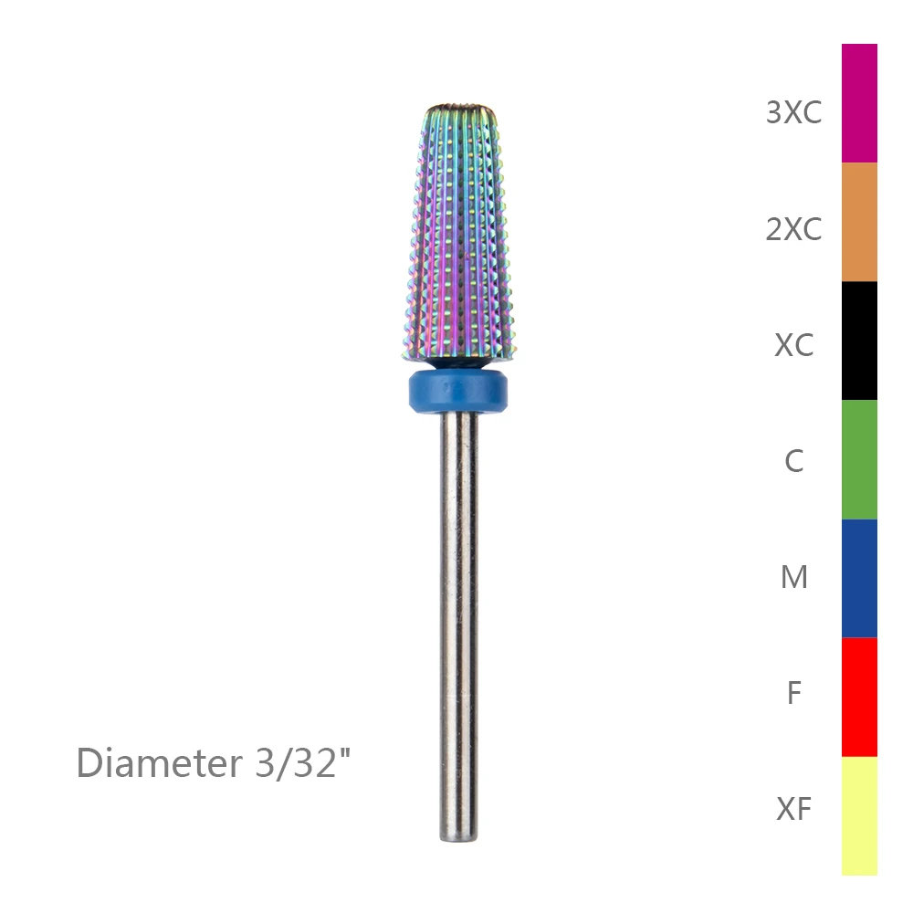 

hot wholesale carbide nail drill bit for manicure large barrel rounded top drill bit, Black.purple.silver.colours