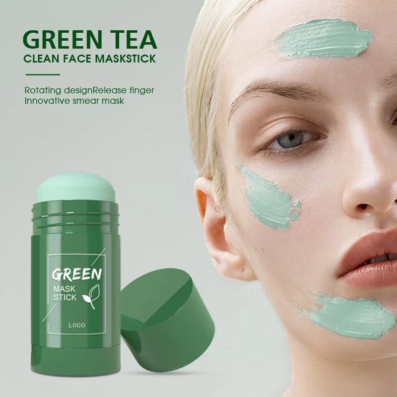 

New beauty solid green tea deep cleansing moisturizing blackhead shrinking pore mask stick