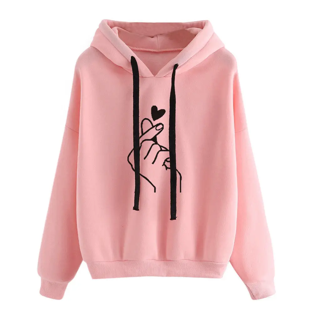 

Plus Size 5XL Women Sweatshirt Hoody Ladies Love Printed Pullovers Long Sleeve Fall Winter new product 2021 custom hoodies