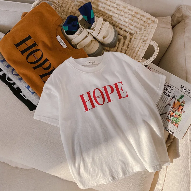 

Summer 6M-8Yrs Boys and Girls HOPE Letter T-shirt Kids Boutique TOP