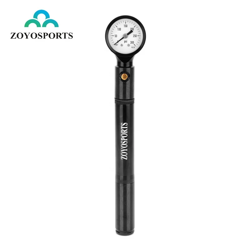 

High-pressure MTB Aluminum Alloy Pump with air gauge Road bike Hand Pump Portable Cycling Hand pump, Black