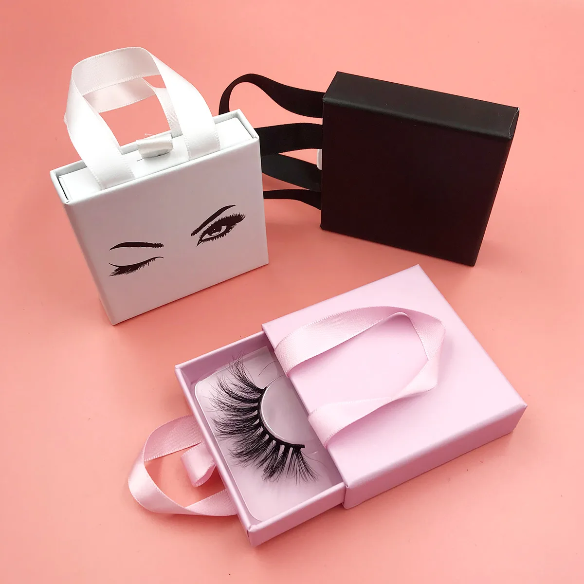 

new design square shopping bag shape gift lashes box private label lashes case custom eyelash boxes packaging with your own logo