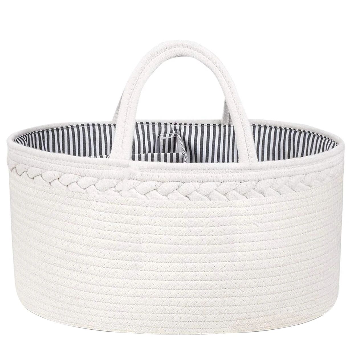 

Baby Diaper Caddy Organizer Cotton Rope Diaper Storage Basket for Changing Table baby diaper basket, Customized colors