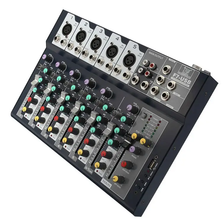 

GAX-F7 Small MP3 Sound Audio Mixer/Professional Design Portable Audio Mixer With CE Certificate