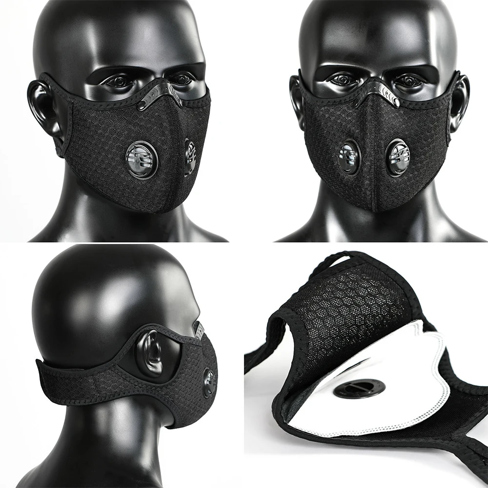 
TENNEIGHT Sports Washable Running Training Fishing Pm 2.5 Activated Carbon Filter Cotton Face Mask 