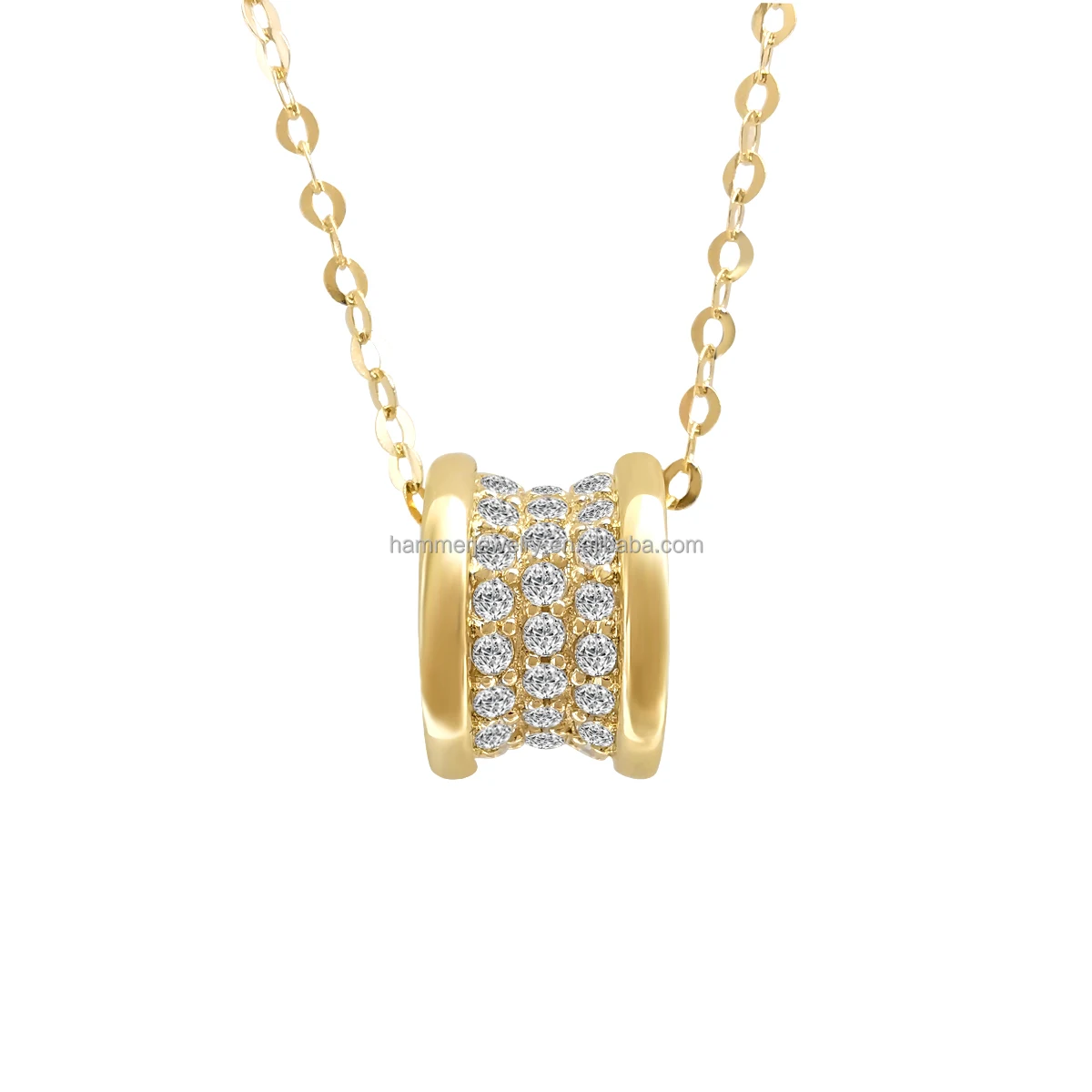 

Unisex round Design 14k Solid Gold Lab Diamond Paved Pendant Necklace Fine Real Gold Jewelry for Engagement or Wedding Gift