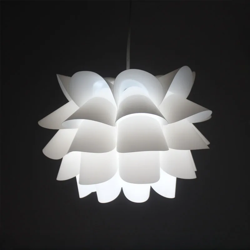 PVC transparent  home decor indoor hanging  lighting  modern beautiful flower shape plastic DIY puzzle jigsaw pendant lamp