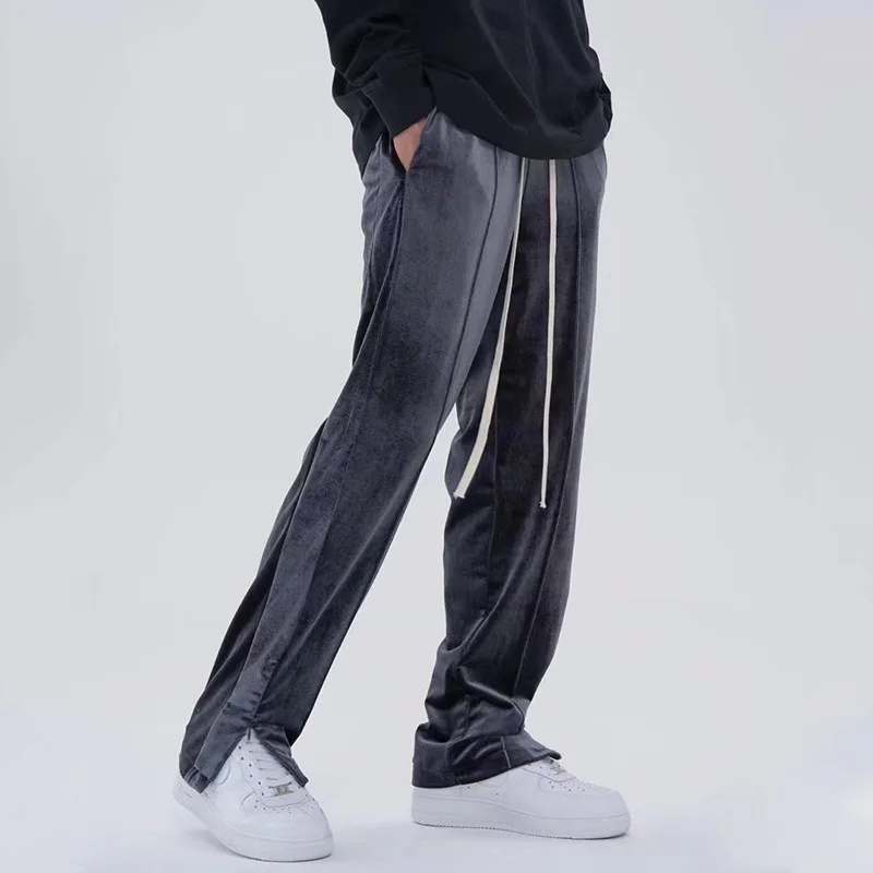 

Clothing Manufacturer Drawstring Velvet Flare Pants Men