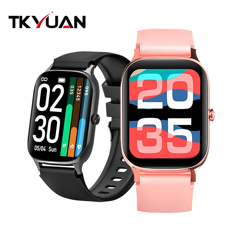 

TKYUAN Full Touch Screen Boold Oxygen Monitor Waterproof Smart Watch Body Temperature High Quality Smart Watch Smart Bracelet