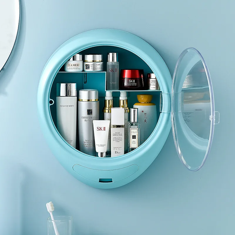 

Eco friendly household acrylic jewelry and cosmetic storage boxes makeup with hole free wall mounted
