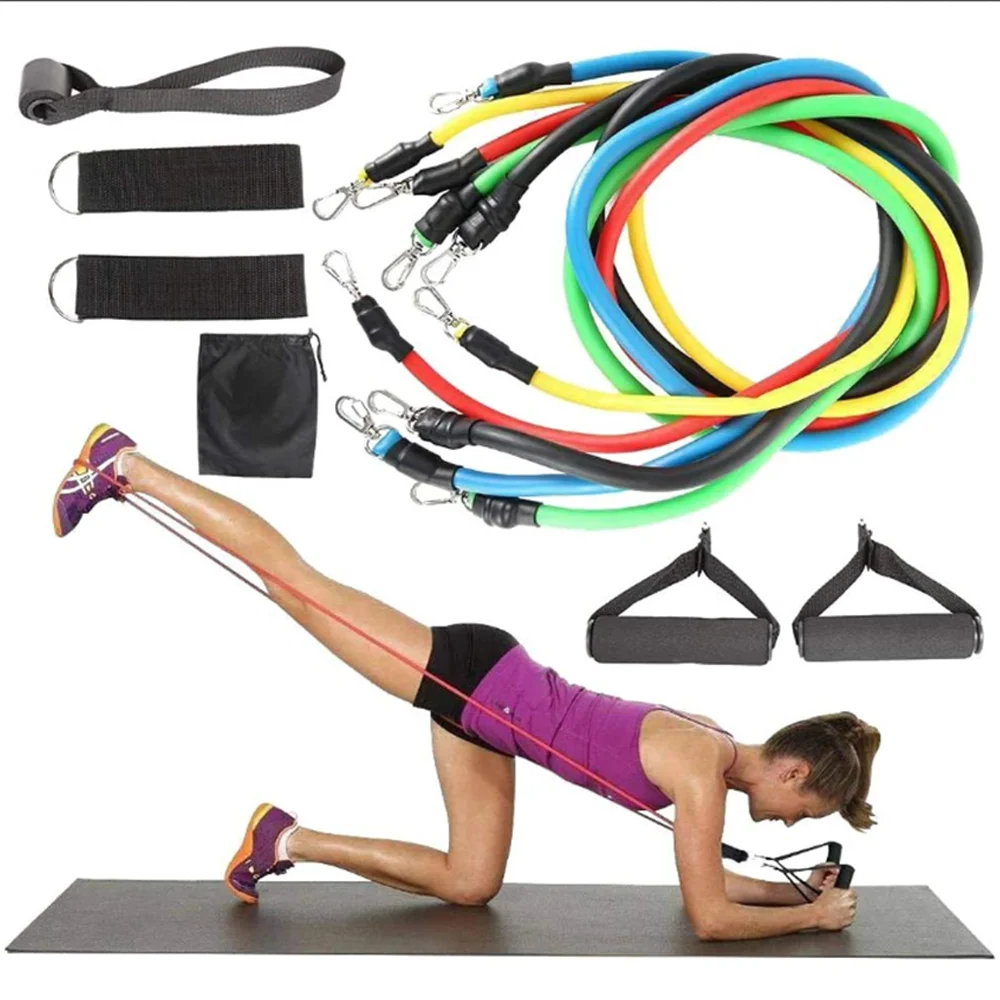 

Tension device 11-piece Resistance Band Set Fitness Tension Rope Multi-function Training Equipment Sports Elastic Band, Picture