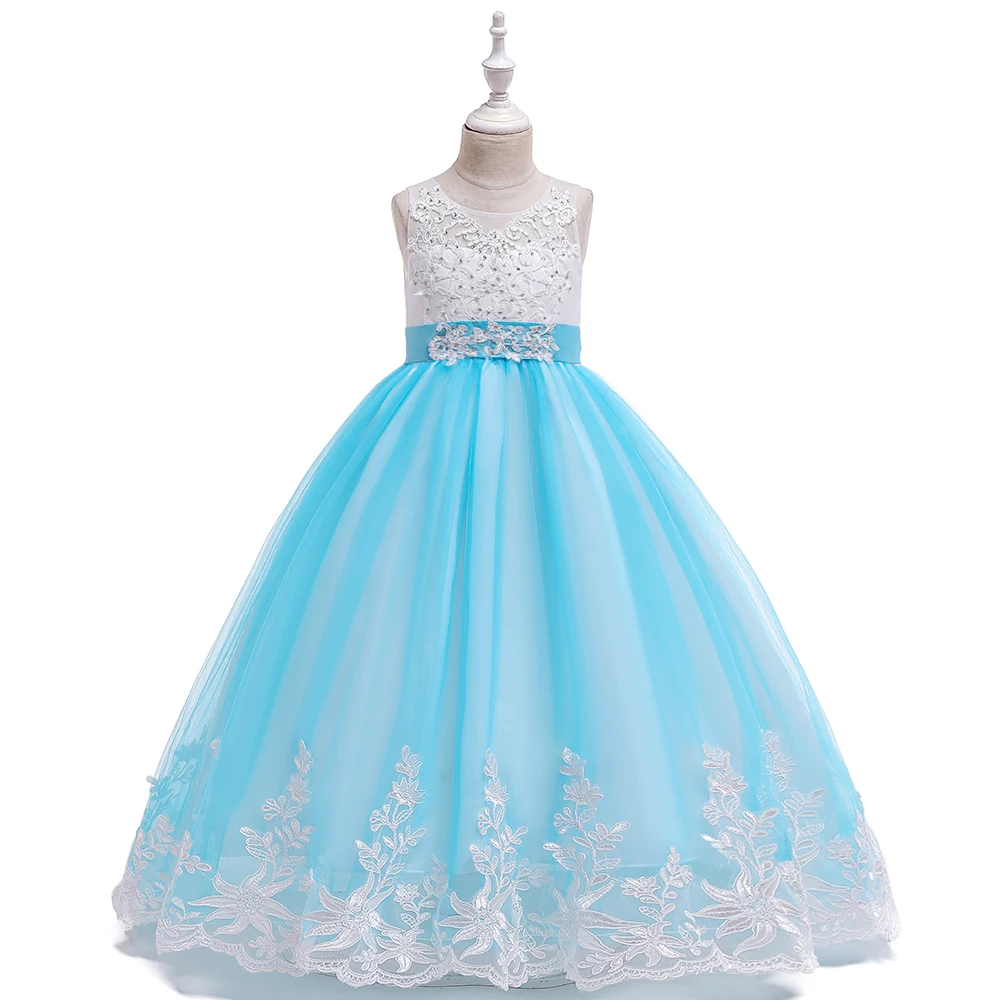 

High Quality Embroidery kids dress Fashion Kids Girls Wedding Birthday Party Girls Dress LP-231