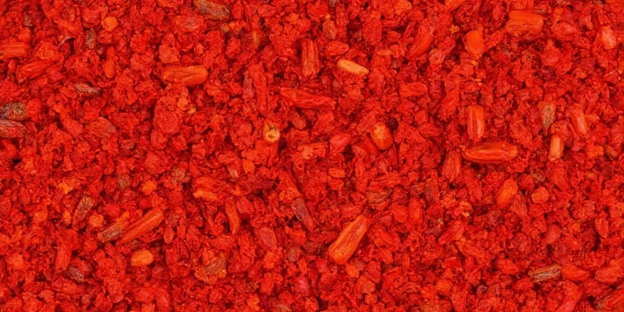 Colorful paprika arranged in a rainbow pattern