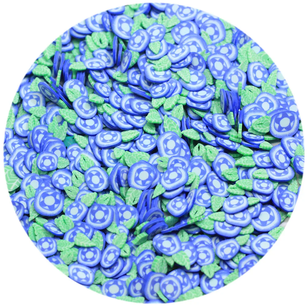 Blueberry Fruit Slices Polymer Hot Clay Sprinkles for Crafts Nail Art Decoration DIY Fruits Slimes Filling Accessories 5mm