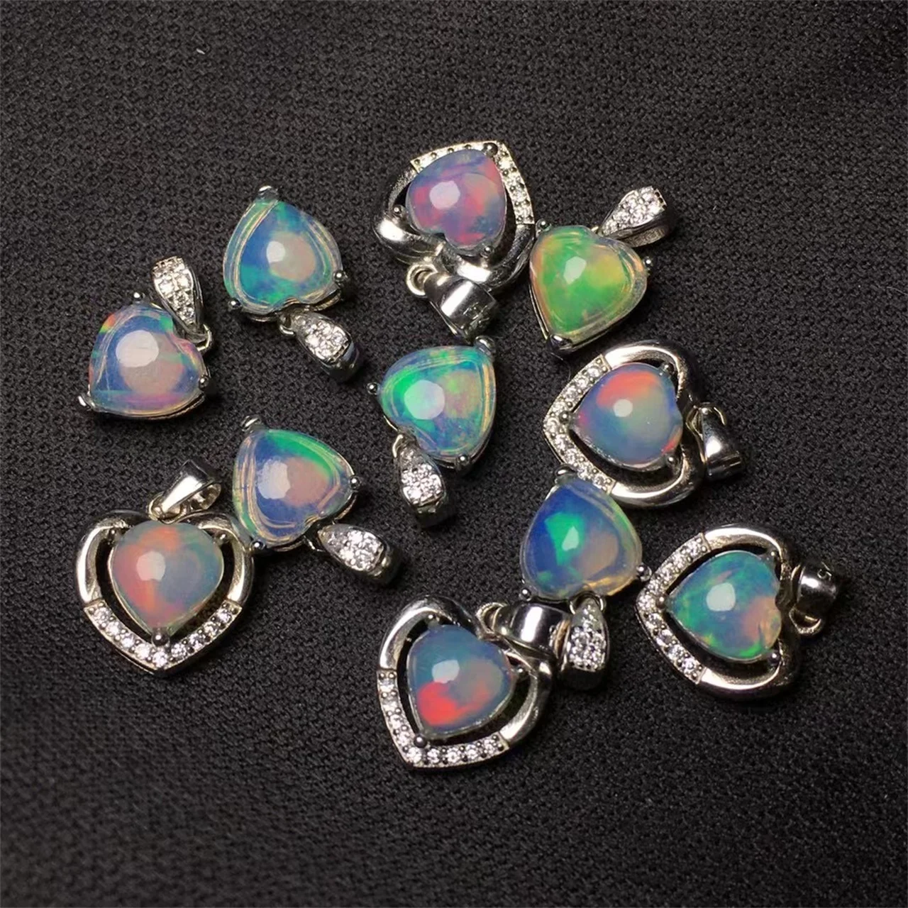 Natural Opal Heart Pendant Teacher Gifts 925 Silver Accessories Healing Stones Crystal Pendant