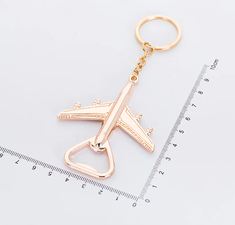 

Hot Selling 3D Custom Logo metal Airplane Bottle Opener Keychain