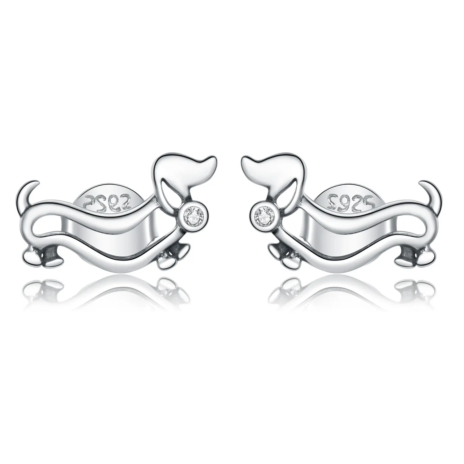 

Wholesale Puppy Dog Earrings 925 Sterling Silver Plated Platinum Earring For Girls