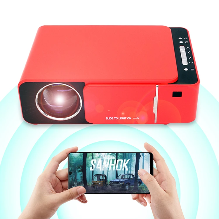 

Best Seller Android Version Upgrade 3000 Lumens 1280*720p Portable Wifi Same Screen T6 Projector Beamer