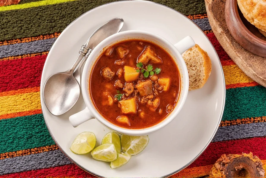 Mexican pork stew served in a clay pot