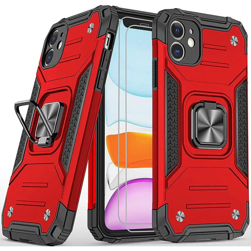 

2 in 1 Ring PC Layer and TPU Bumper Shockproof Unique TPU Phone Case For iPhone 12 pro