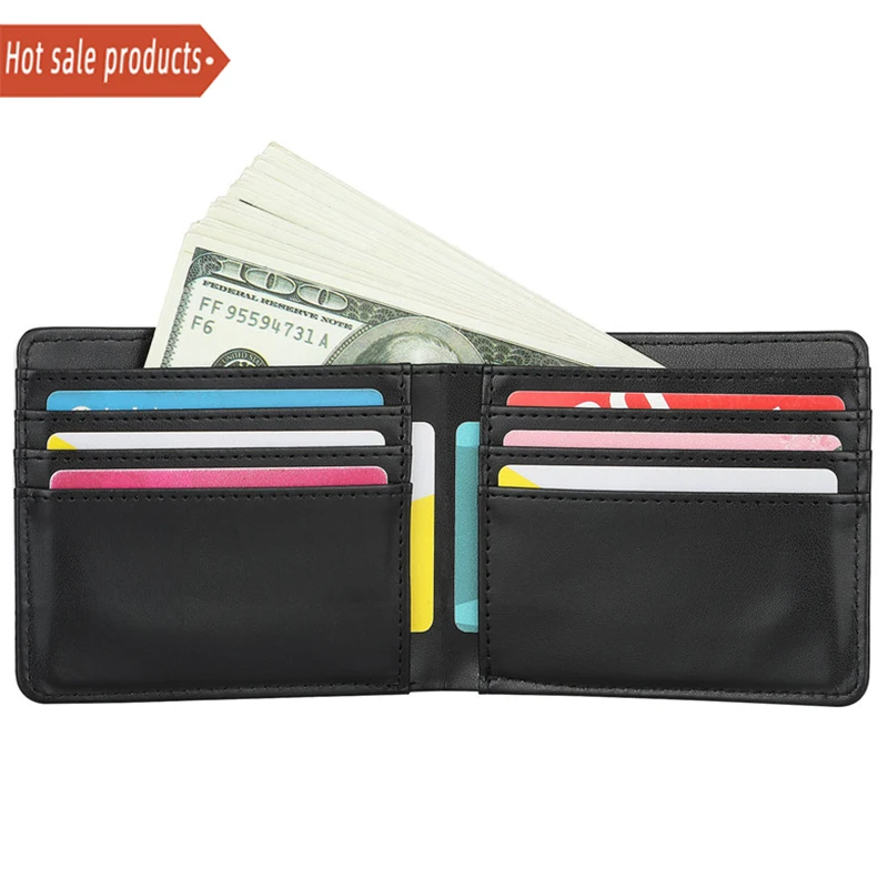 

Free shipping Ready to Ship two side Blank sublimation item PU men short wallet for sublimation printing DIY