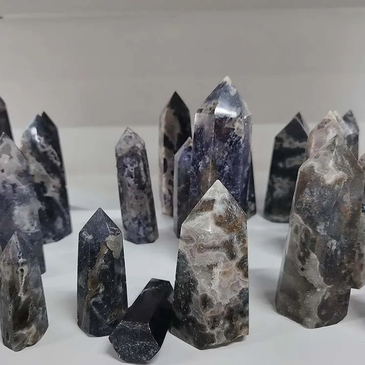 

bulk wholesale healing stones sphalerite crystal point quartz pillar for home decoration