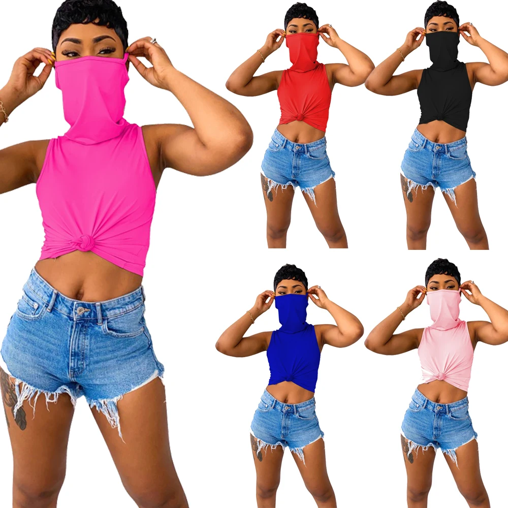 

Womens Crop Tops 13 Colors Plus Size Sexy Top Women's Lady Female Summer Fashion Trendy High Collar Workout Sporty Tops RS00419