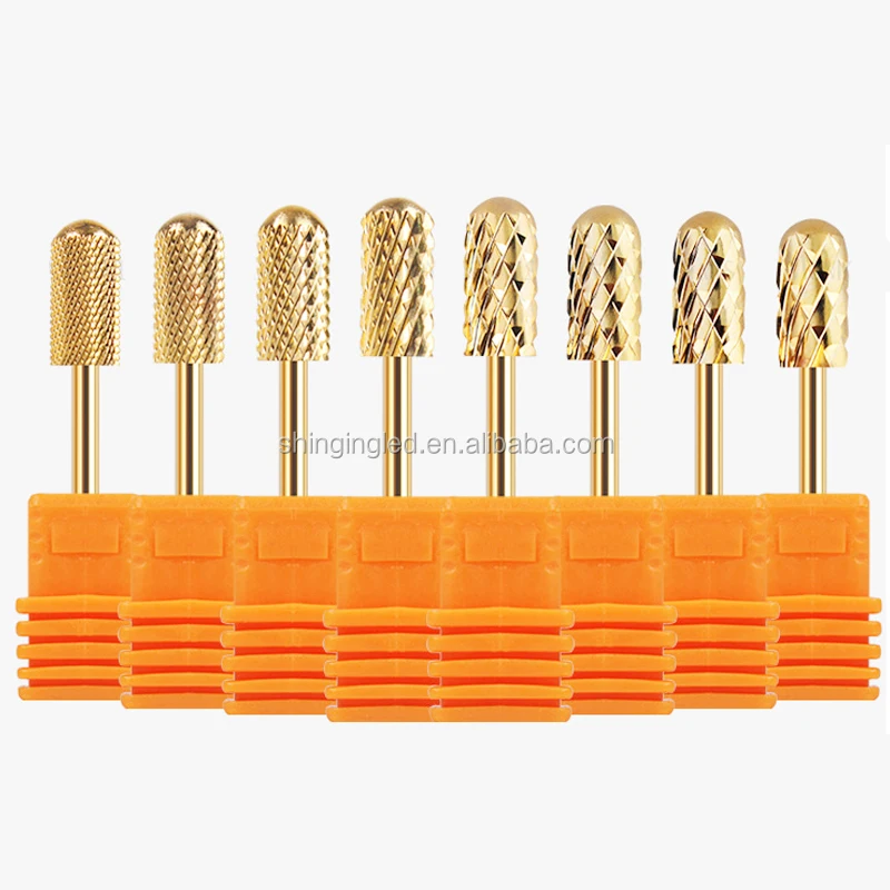 

2019 High Quality Smooth Round Gold Coated Tungsten Rotary Carbide Nail Drill Bit