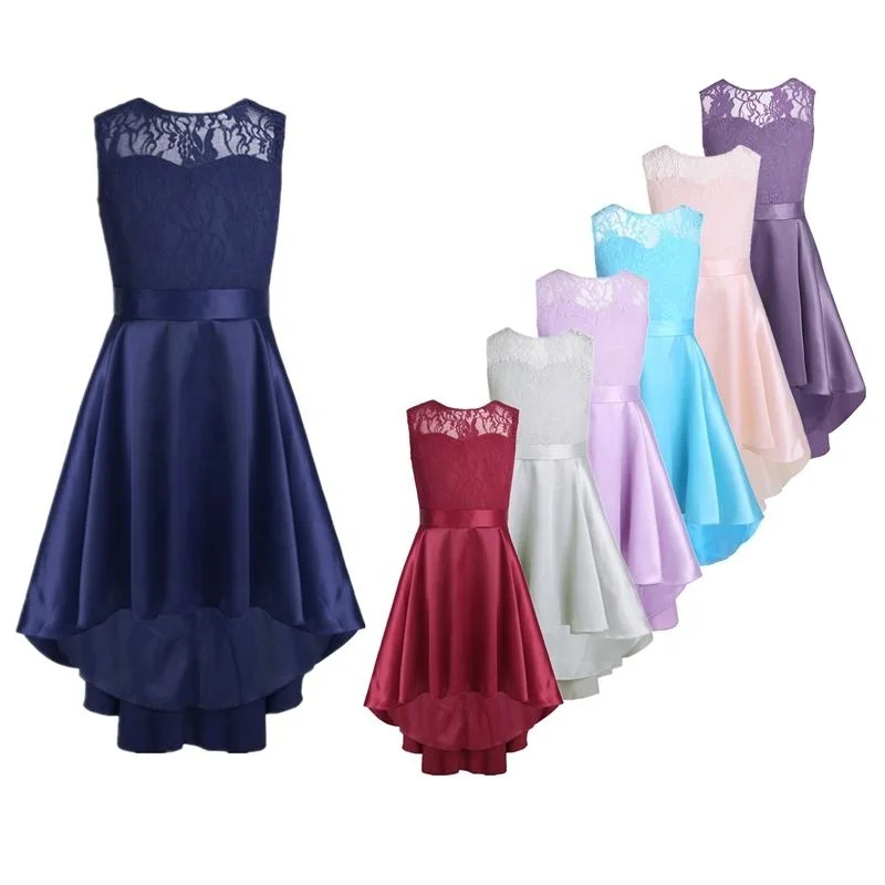 

Low Price Girls Princess Maxi Dress Floral Lace Bridal Wedding Birthday Party Formal Ball Gown