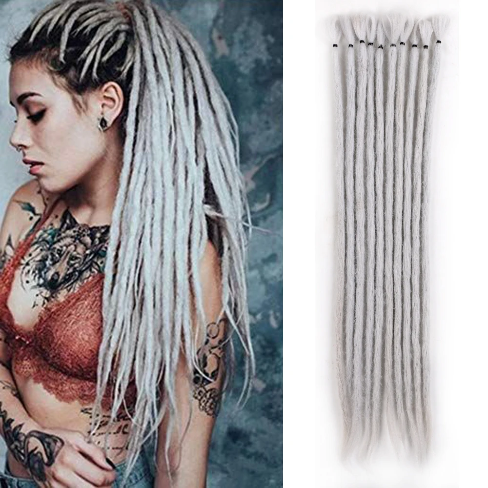 

Chocolate Handmade Dreadlock Extensions Single Ended Crochet Synthetic Dreadlocks Accessories