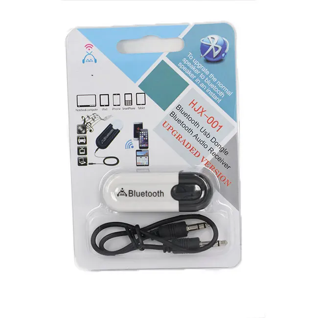 

USB 4.0 audio Wireless Receiver 3.5mm AUX Wireless Audio music song Adapter Speaker Car Kit Dongle, Black/white